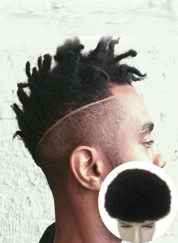 Custom Afro Mens Hair System Undetectable Full French Lace Toupee For Black Men