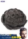 Gery Toupee Thin Skin 0.04-0.06mm Hair Piece For Men V-looped Mens Hair Replacement System #330
