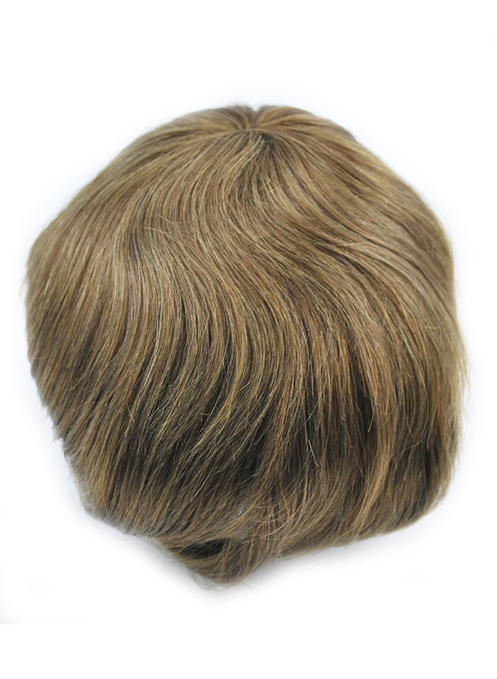 #6 Australia French Lace With Poly Skin Toupee Hair Replacement System For Men High Quality Mens Hairpieces For Sale 
