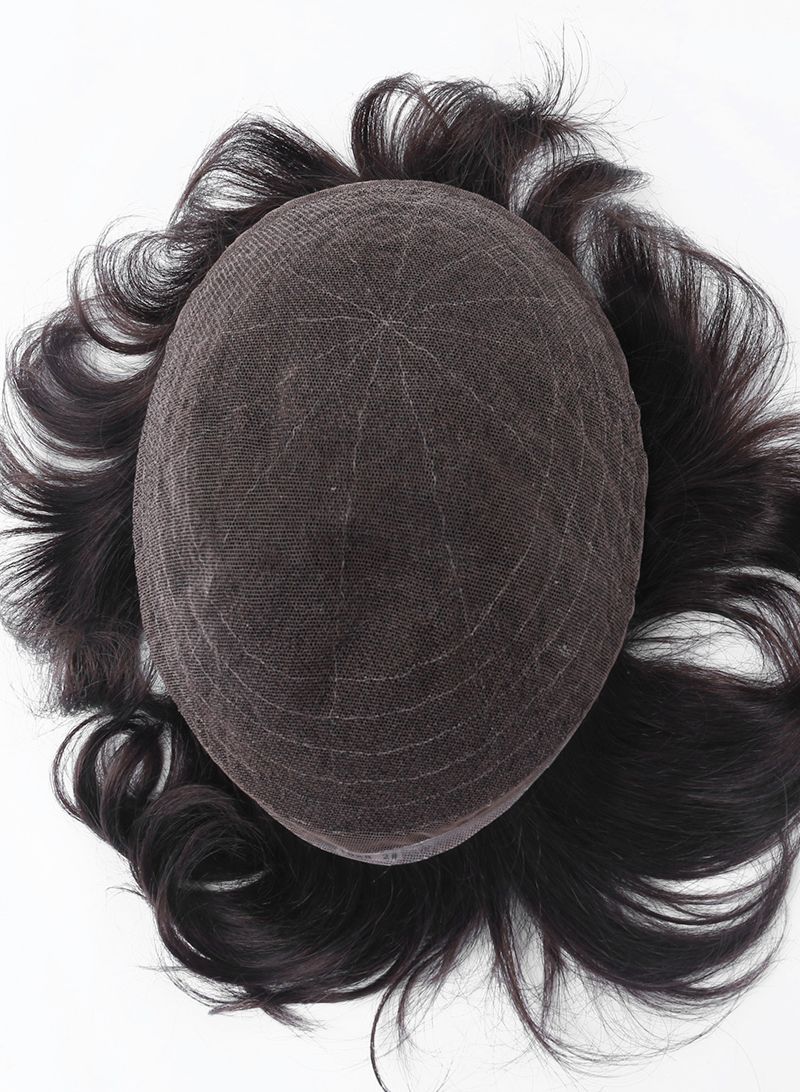 Hot sale for a limited time Most popular Toupee For Men Full French Lace Soft and breathable #1B