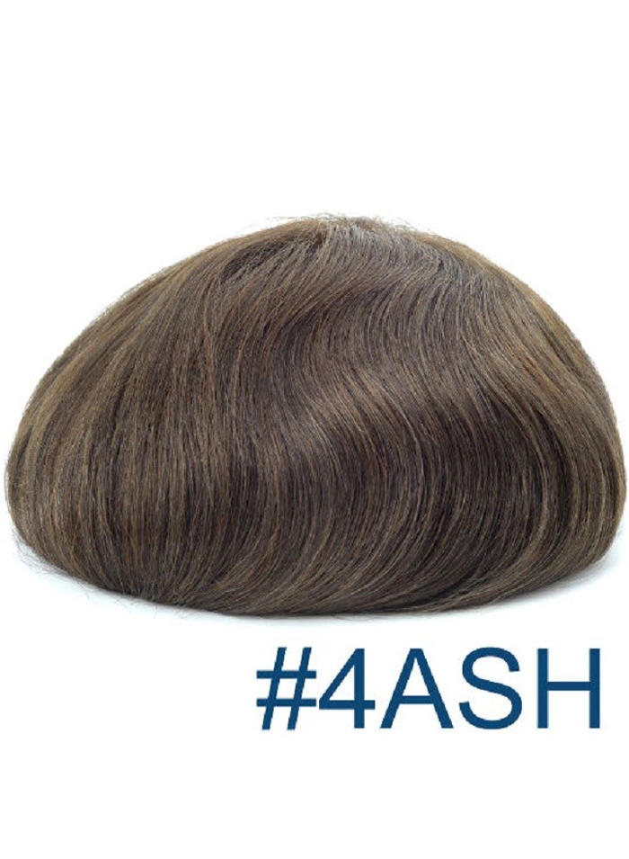 French Full Lace #4ASH Mens Toupee Best Hair Replacement System Brazilian Human Hair Pieces For Men Sale Online Store