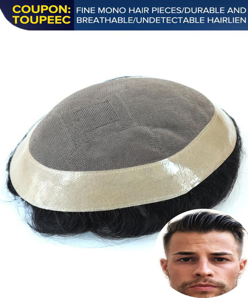 human hair mono toupee hairpieces for men sale online