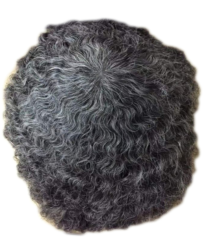 Toupeec Afro Curly Gery 8mm Full Lace Black Mens Hair Pieces Natural Human Hair Afro Toupee For African American Sale Online Stores