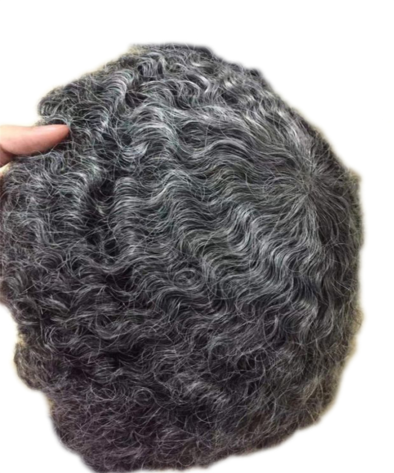 Toupeec Afro Curly Gery 8mm Full Lace Black Mens Hair Pieces Natural Human Hair Afro Toupee For African American Sale Online Stores