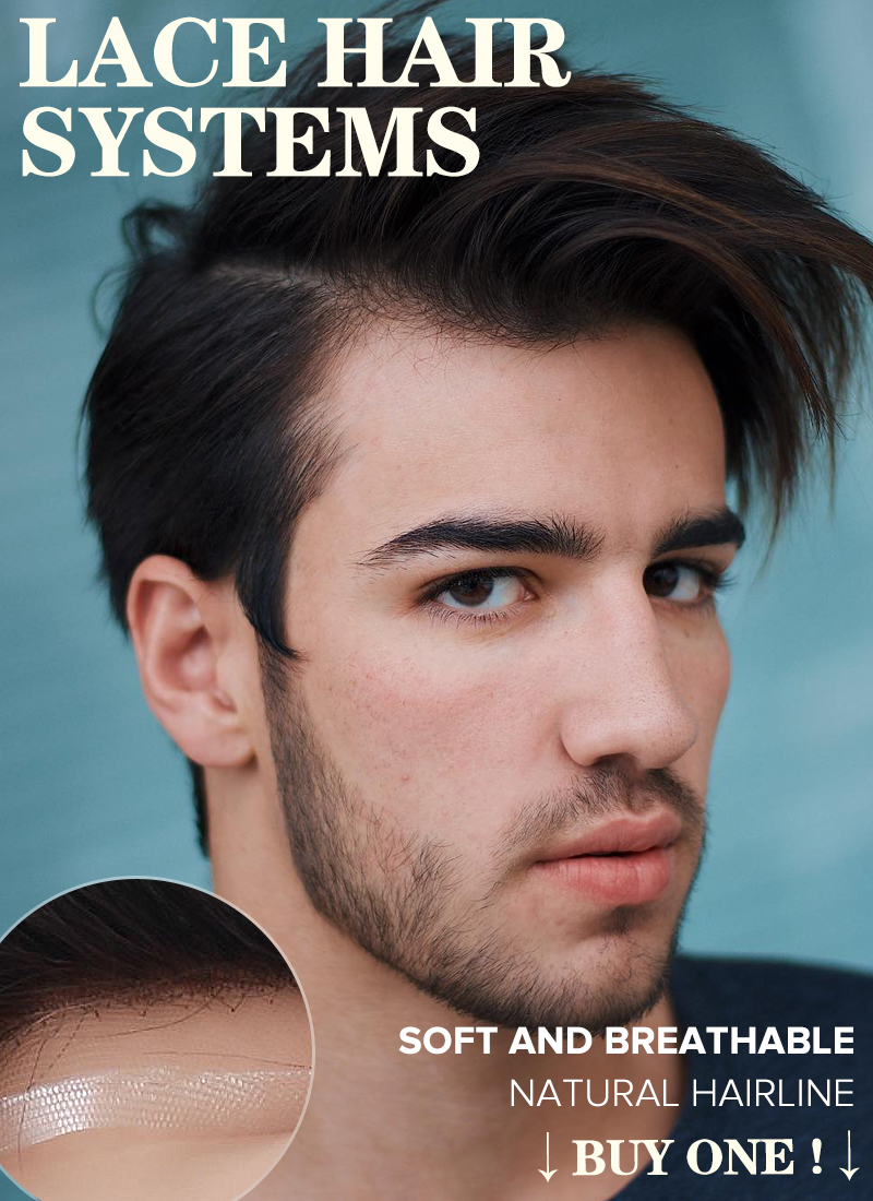 Full Lace Men’s Hair Systems Lace Hair Pieces for Men Toupeec