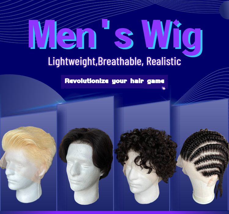 high quality men's wig human hair for thinning hair