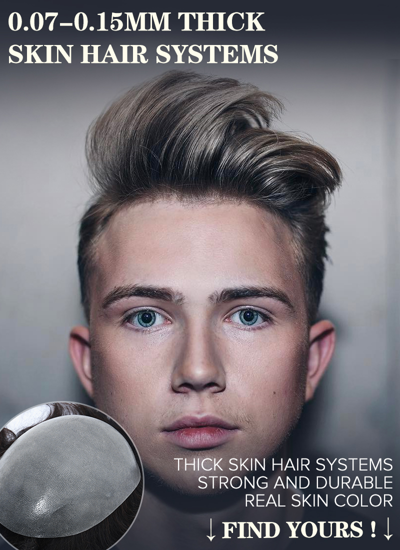 0.07-0.15mm thick skin hair systems